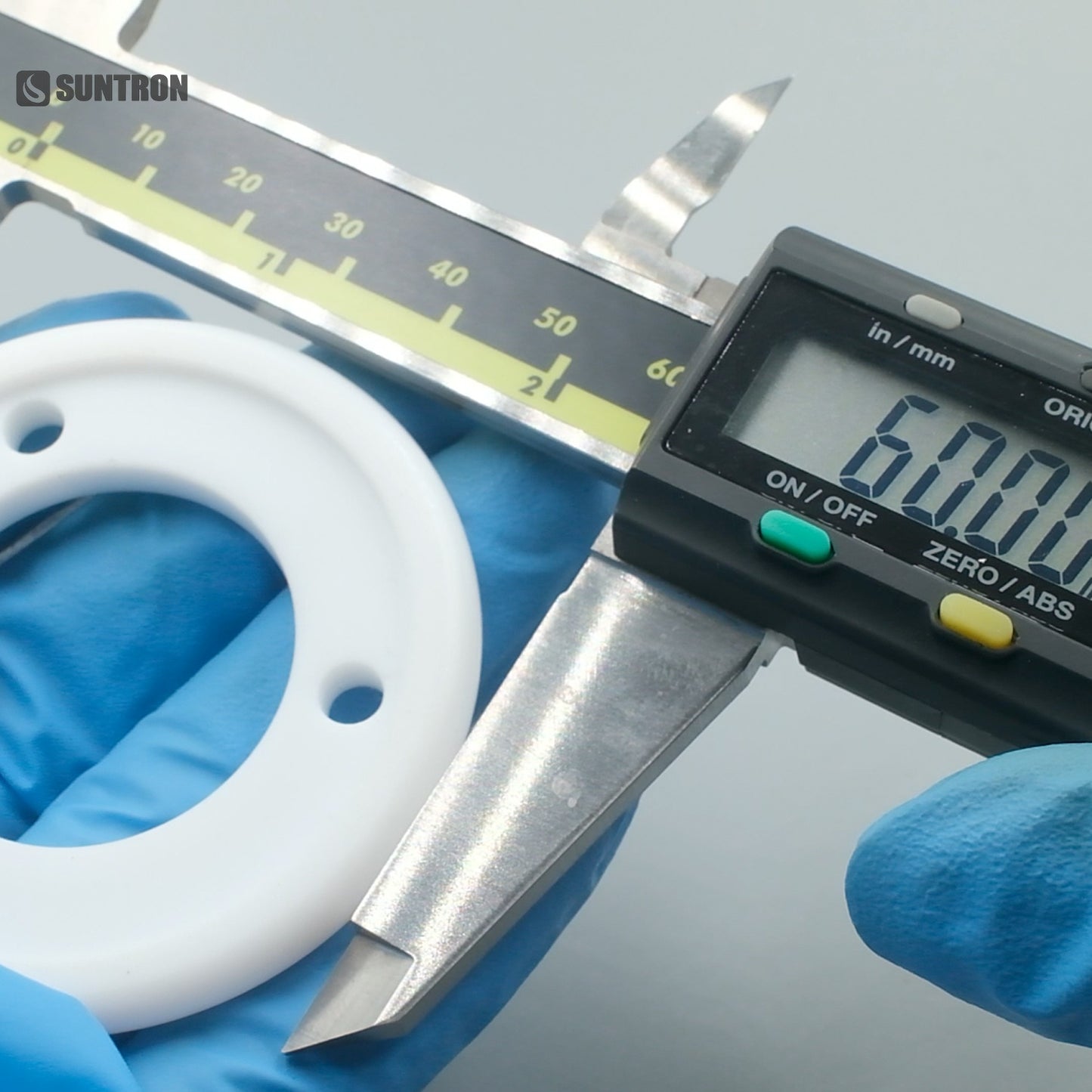 PTFE Retaining Ring for LCD Glass Cleaning Equipment | CNC Machined Chemical Resistant Fixture Component
