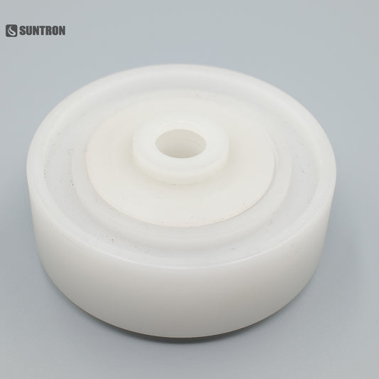 CNC Machined POM Guide Roller with Hidden Stainless Steel Bearing | High Precision Industrial Conveyor Wheel