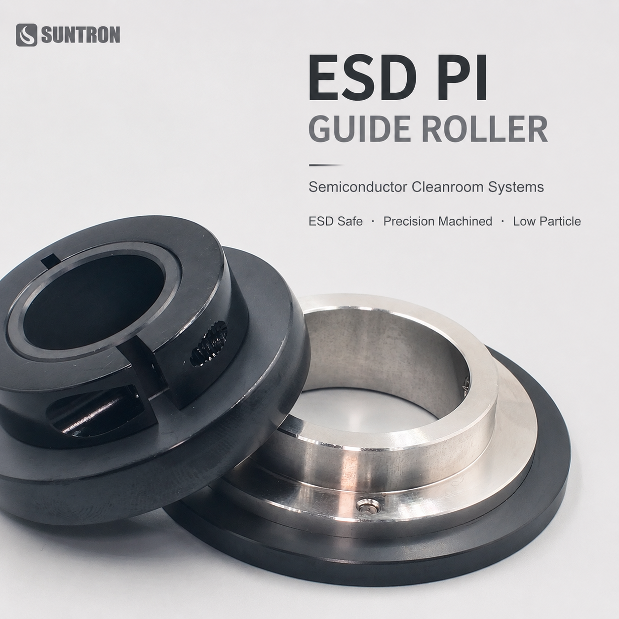 ESD Polyimide Guide Roller for Semiconductor Cleanroom Systems