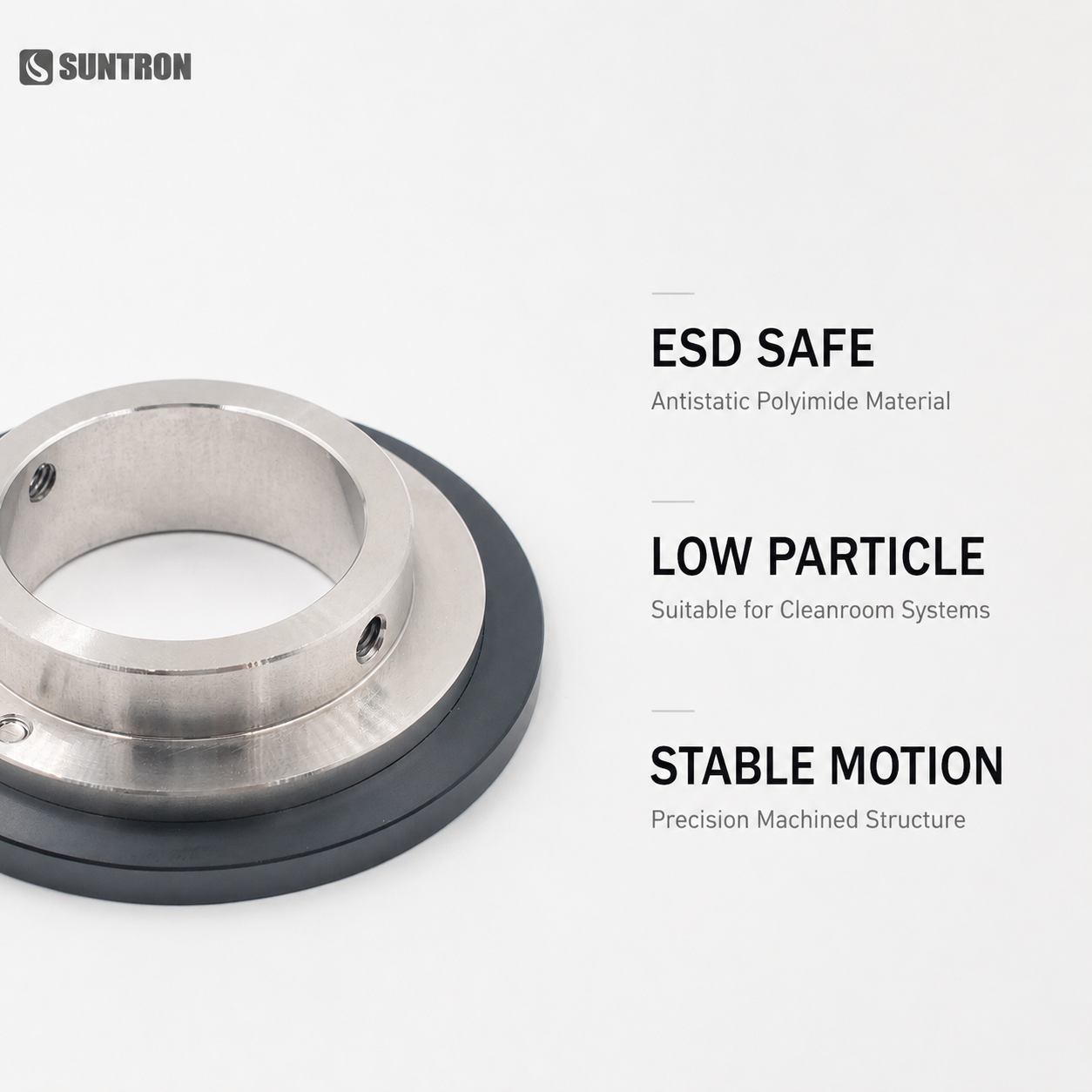 ESD Polyimide Guide Roller for Semiconductor Cleanroom Systems