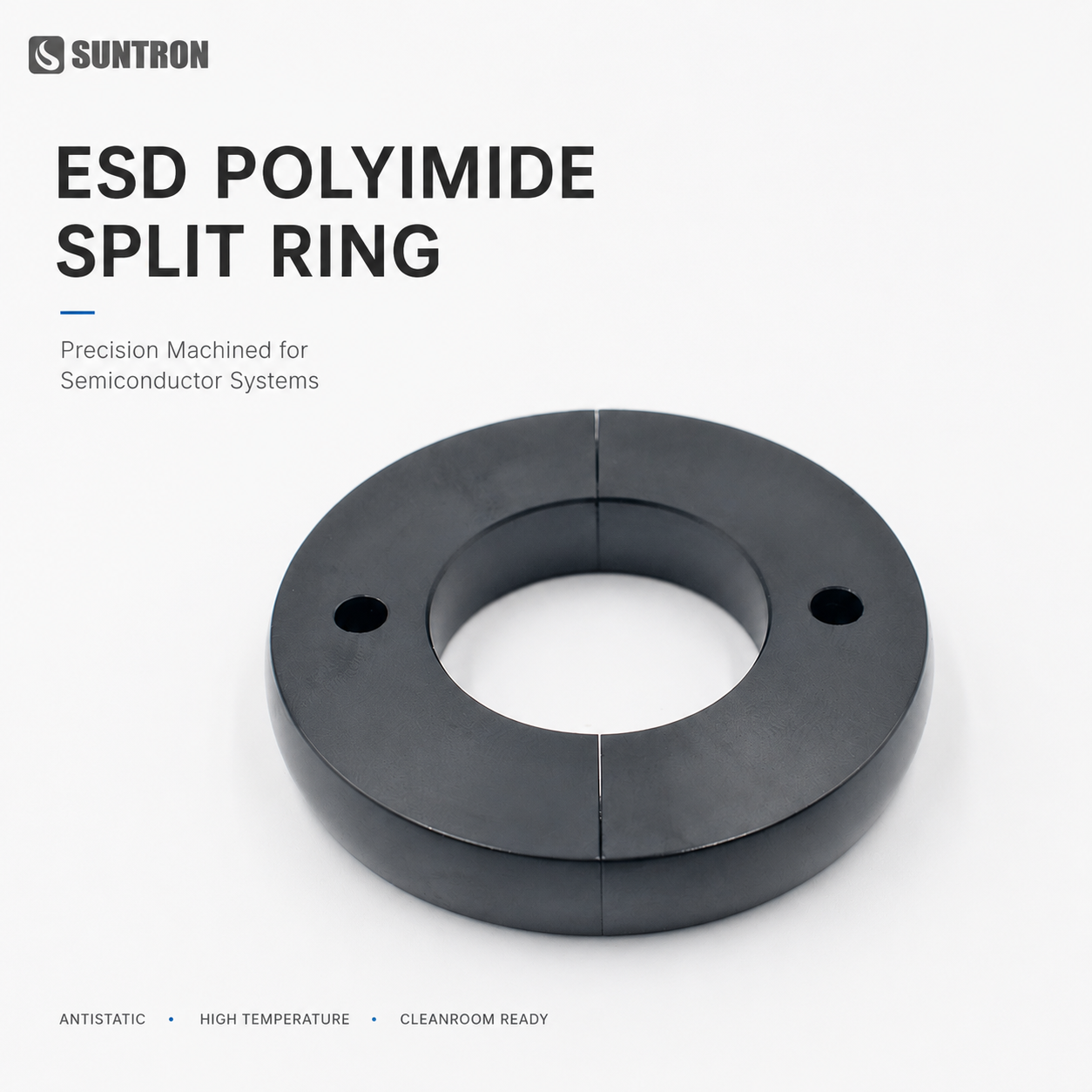 ESD Polyimide Split Ring for Semiconductor Cleanroom Systems