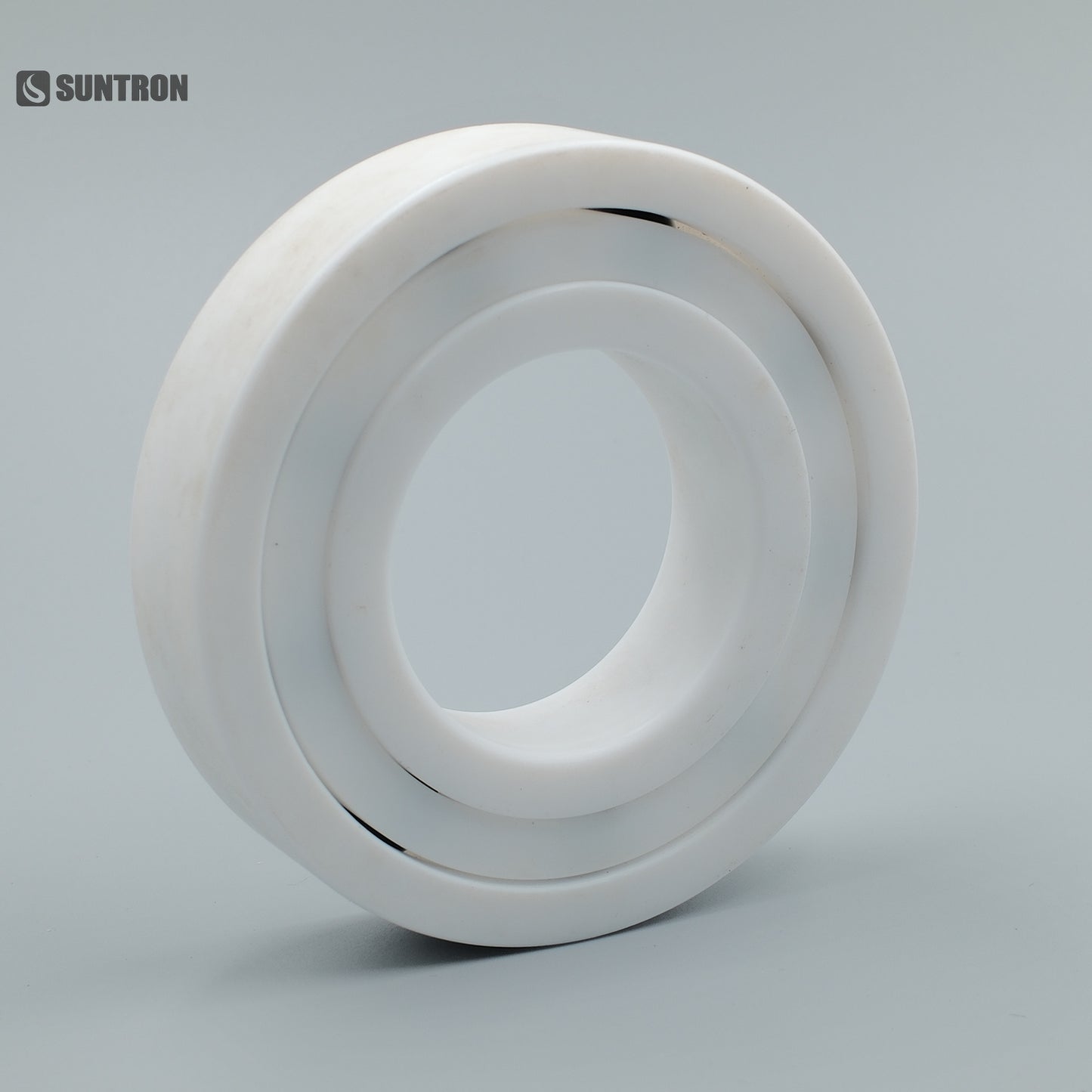 Full PTFE Ceramic Ball Bearing with Si3N4 Ceramic Balls | Corrosion Resistant Plastic Bearing for Cleanroom Applications