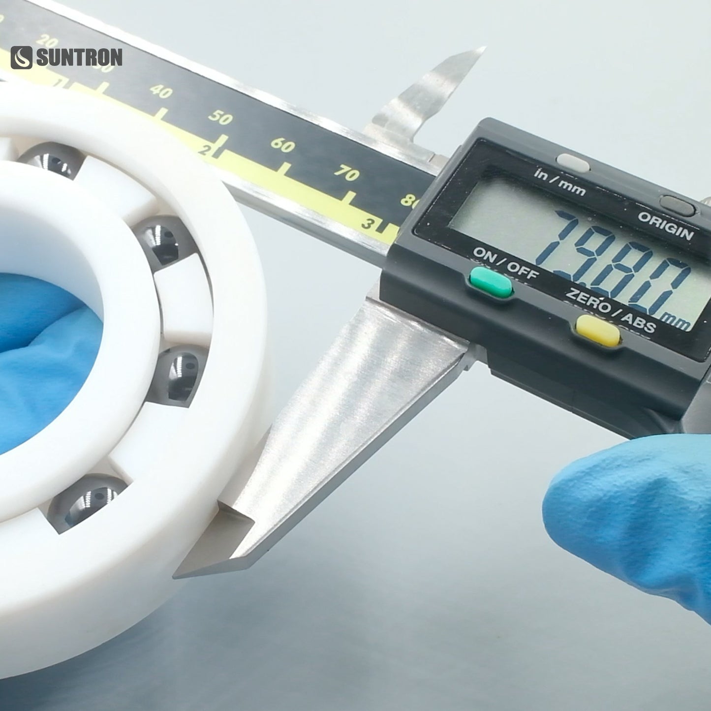 Full PTFE Ceramic Ball Bearing with Si3N4 Ceramic Balls | Corrosion Resistant Plastic Bearing for Cleanroom Applications