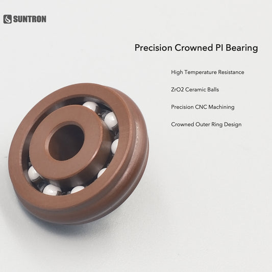 Precision Polyimide Crowned Bearing for Cleanroom & Semiconductor Equipment
