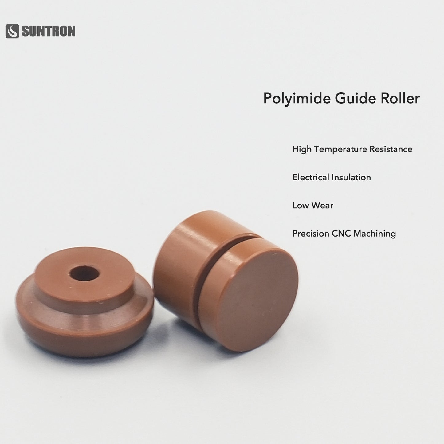 Custom Polyimide Guide Roller for Semiconductor & Cleanroom Equipment