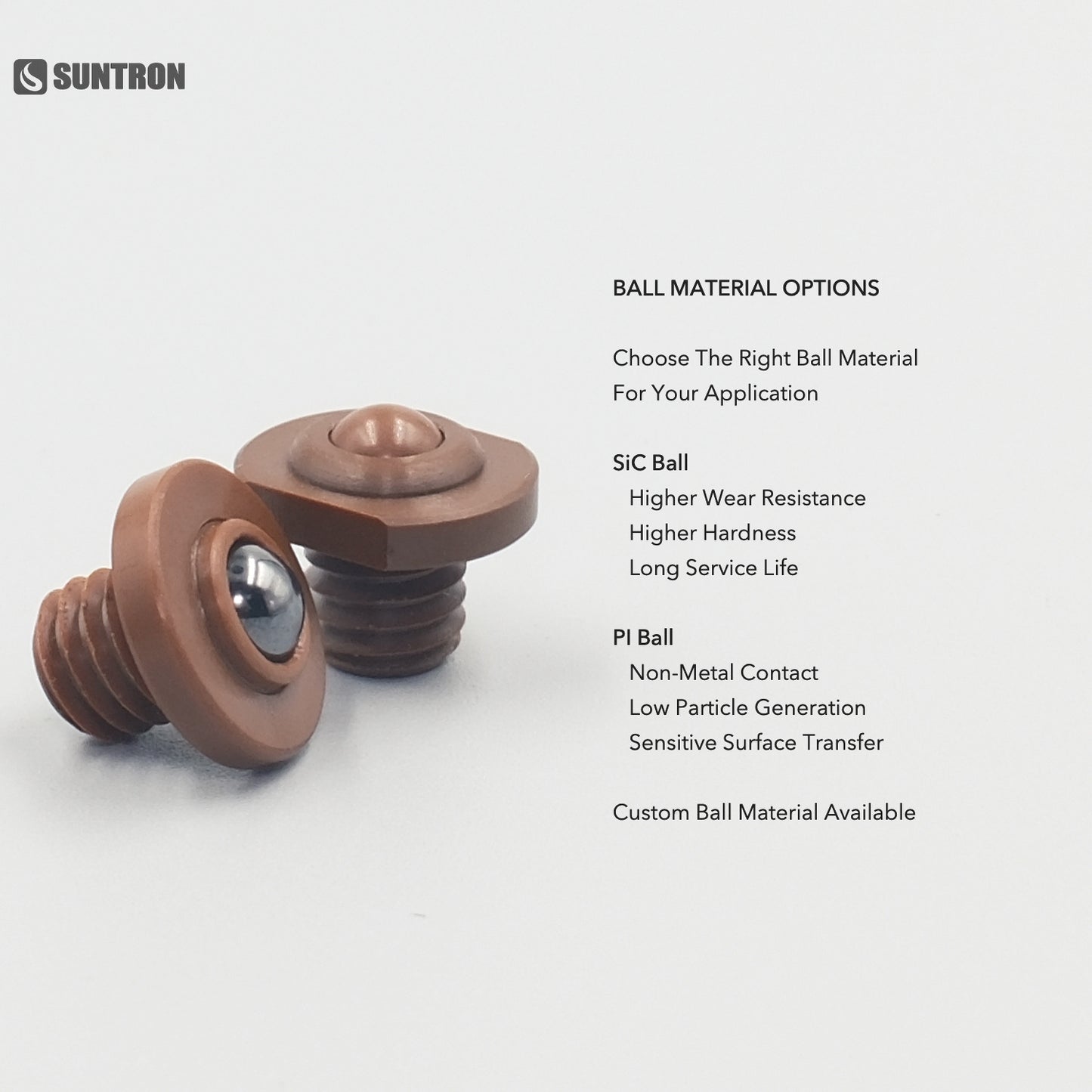 Precision Polyimide Ball Transfer Unit with SiC or PI Ball for Semiconductor Equipment