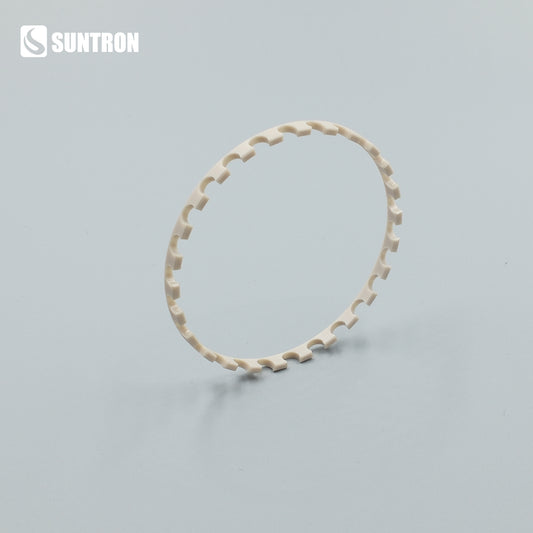 Custom CNC Machined PEEK Bearing Cage | Precision Plastic Bearing Retainer OD48 ID45