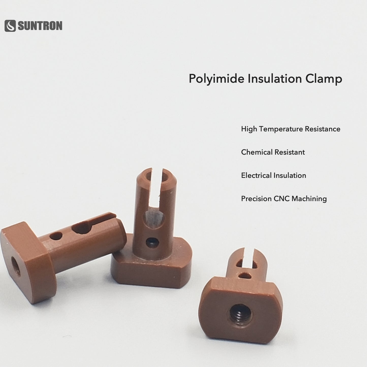 Custom Polyimide Insulation Clamp with Internal Thread for Semiconductor Equipment