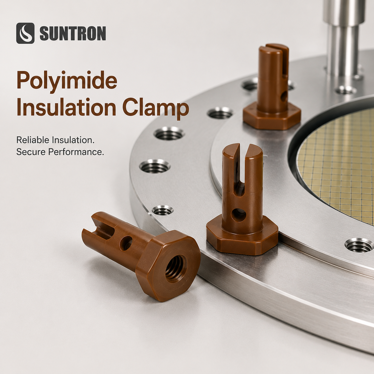 Custom Polyimide Insulation Clamp with Internal Thread for Semiconductor Equipment