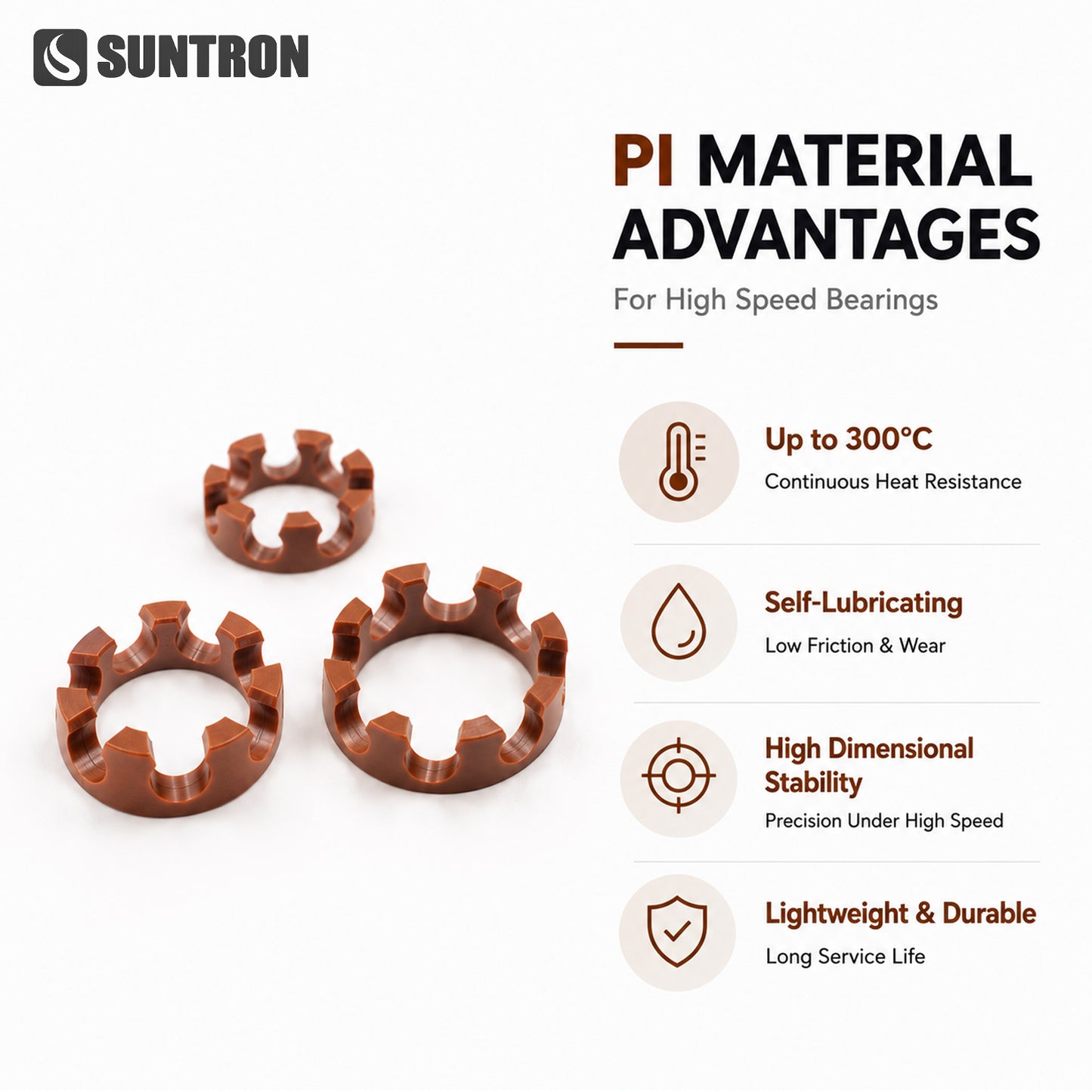 Precision Polyimide Bearing Cage for Semiconductor & Cleanroom Systems