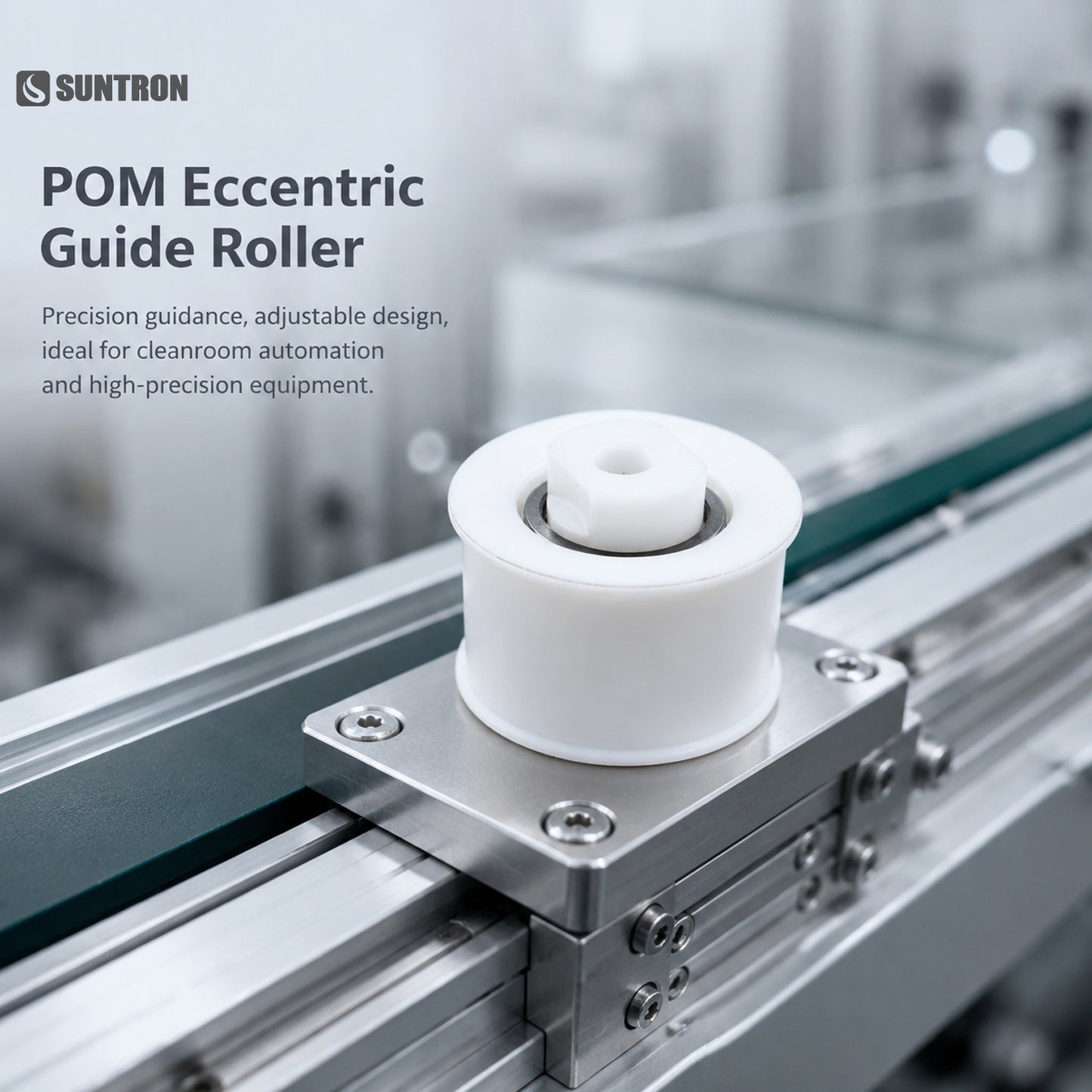 CNC Machined POM Eccentric Guide Roller with Double Zirconia Ceramic Bearings