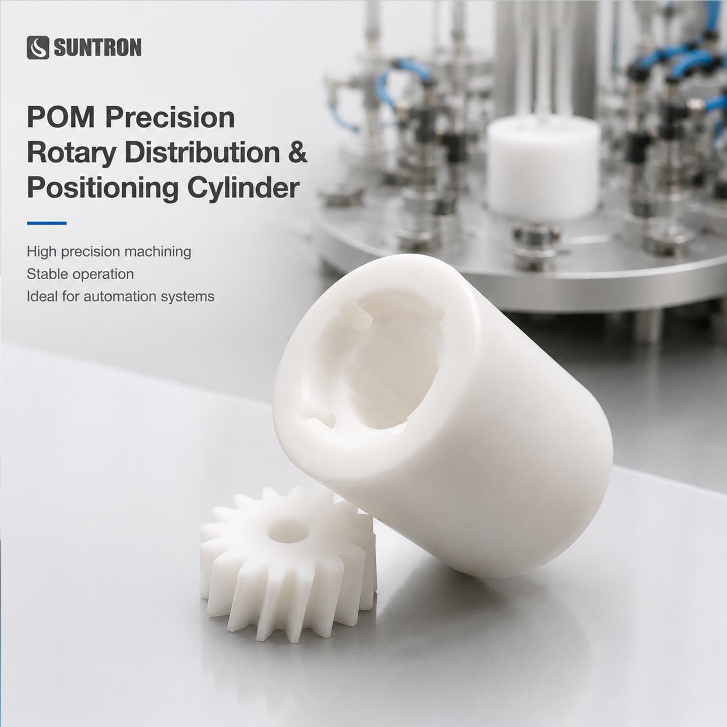 CNC Machined POM Rotary Distribution Disc | Precision Flow Control Component for Automation Systems