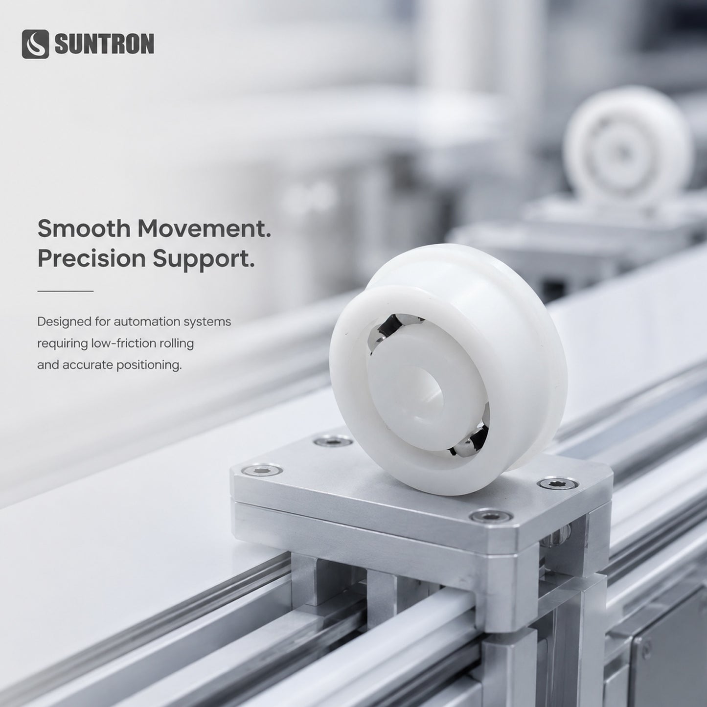 CNC Machined POM Flanged Ball Bearing Assembly with Stainless Steel Balls & Nylon Cage