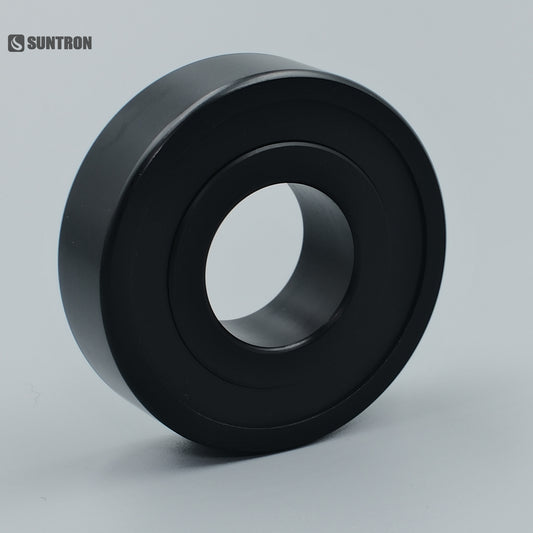 CNC Machined Black POM 6204 Plastic Bearing with Double Seals and Stainless Steel or Glass Balls