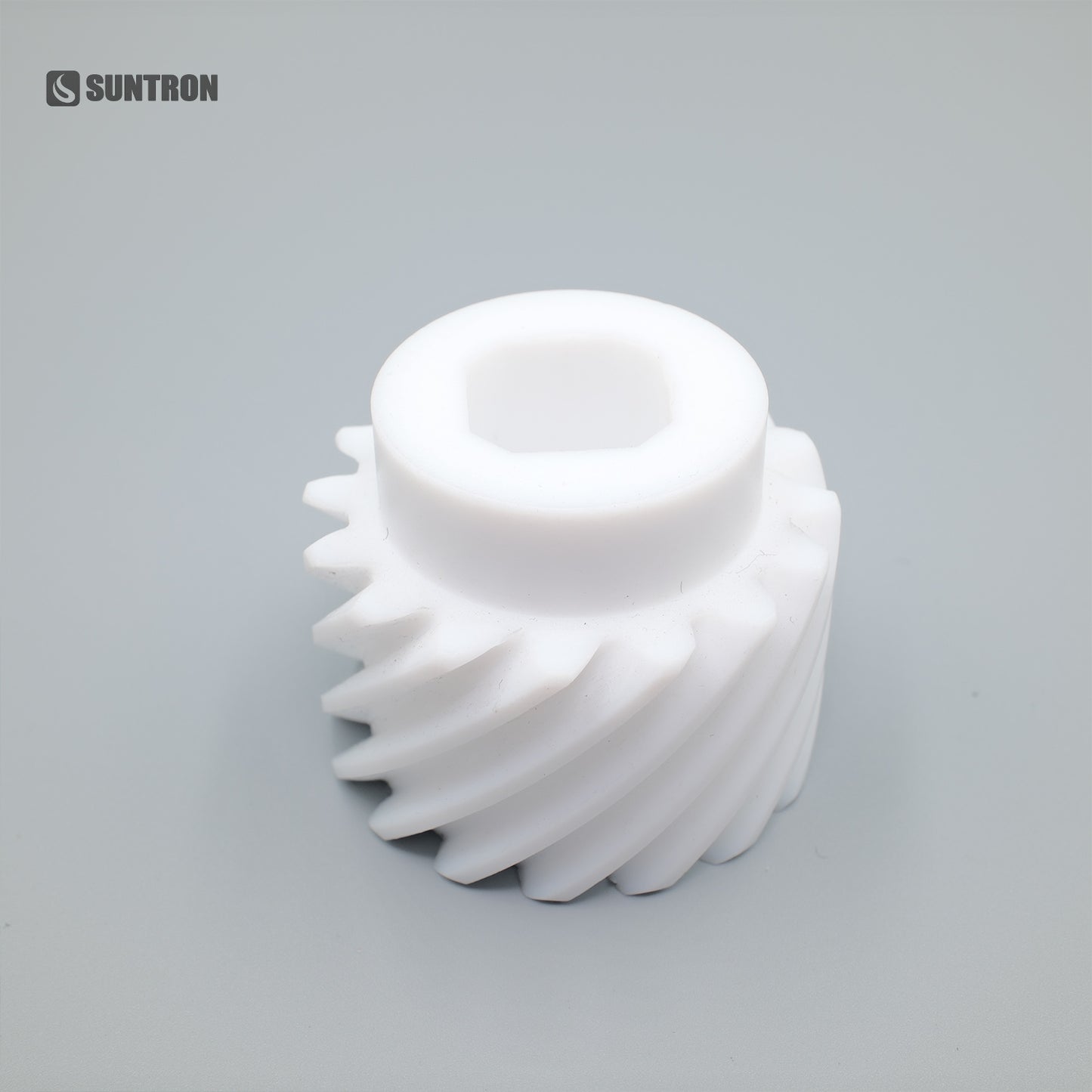Custom CNC Machined PTFE Helical Gear Self-Lubricating Chemical Resistant Plastic Gear