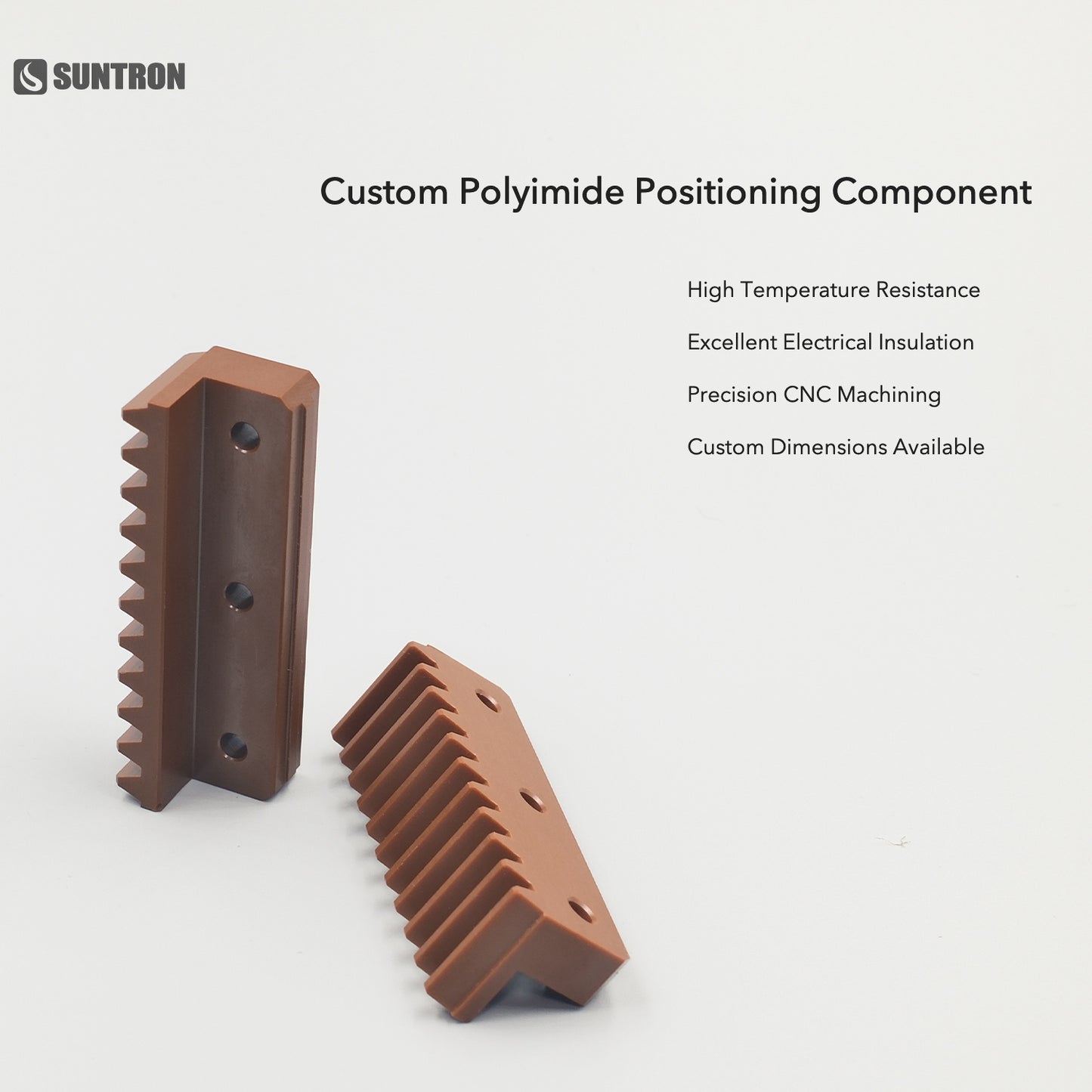 Custom CNC Machined Polyimide Rack Guide Component for Semiconductor Equipment