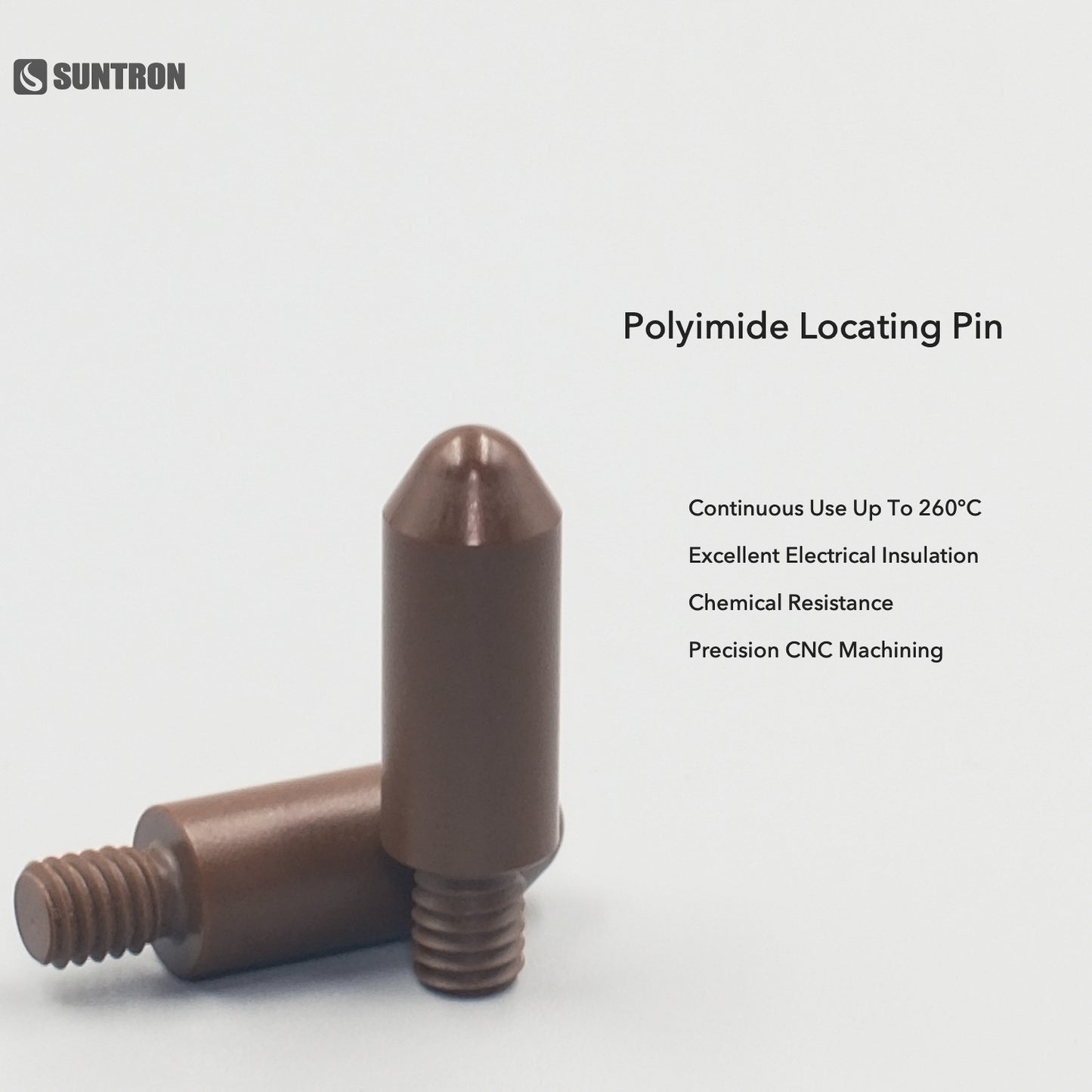 Precision CNC Machined Polyimide Locating Pin for Semiconductor Equipment