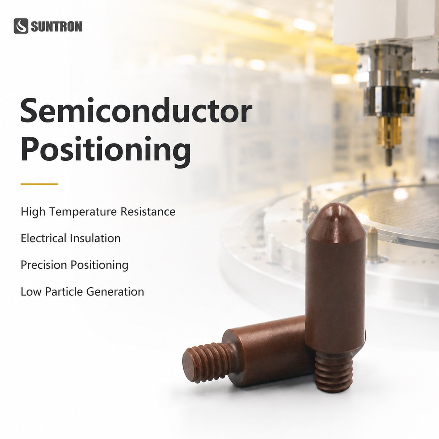Precision CNC Machined Polyimide Locating Pin for Semiconductor Equipment