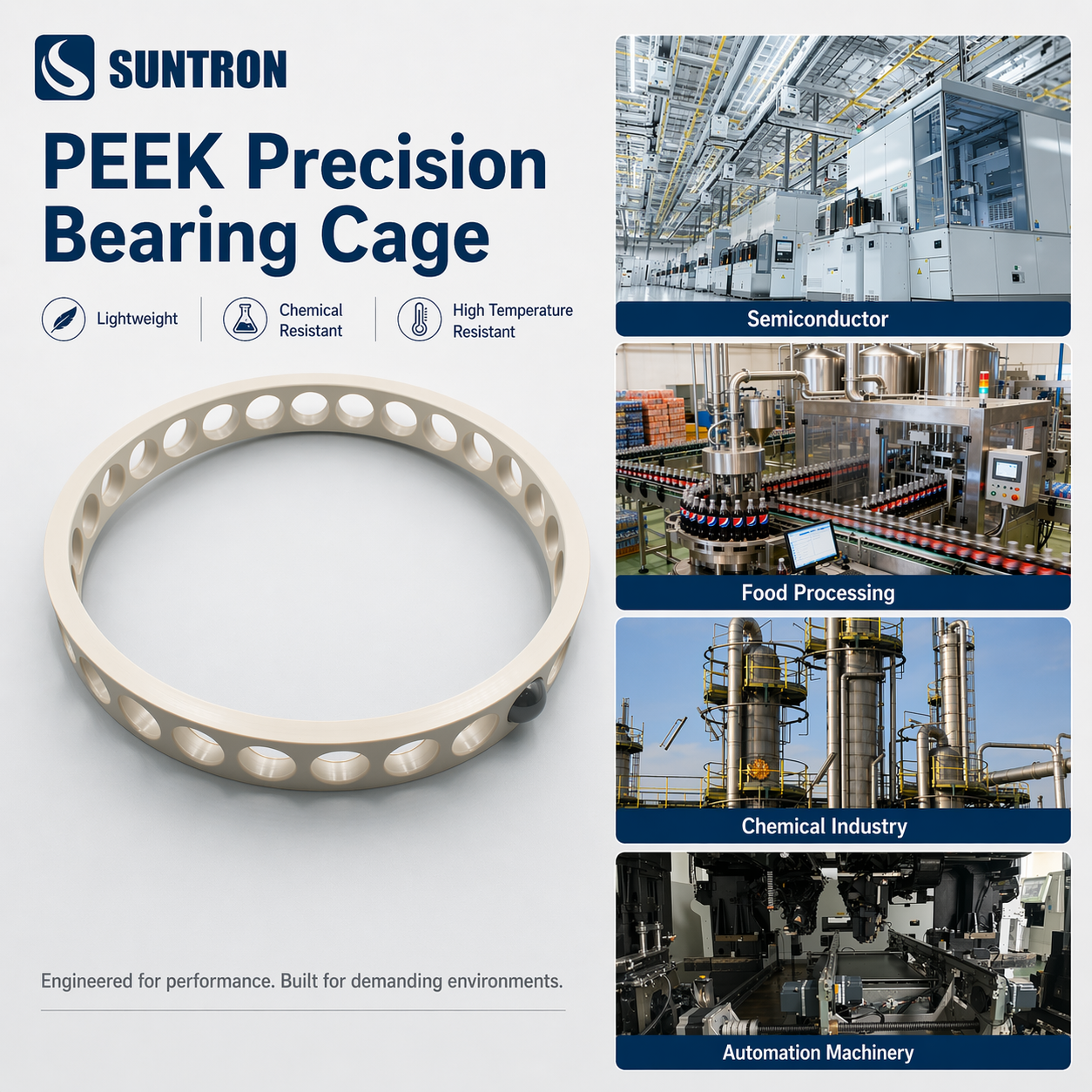 Large Diameter PEEK Bearing Cage | CNC Machined High Performance Bearing Retainer