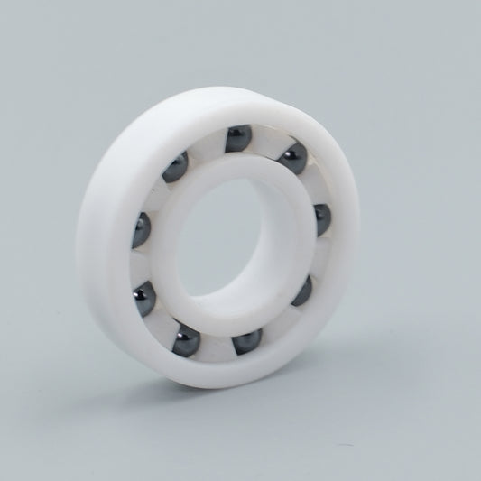 Full PTFE Bearing with Si₃N₄ Ceramic Balls | Metal-Free Chemical Resistant Bearing
